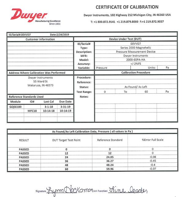 Manomètre Magnehelic 2000HA